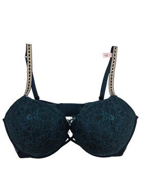 NWOT Victoria's Secret Very Sexy Push Up Shine Strap Chain Detail Bra Size 36D